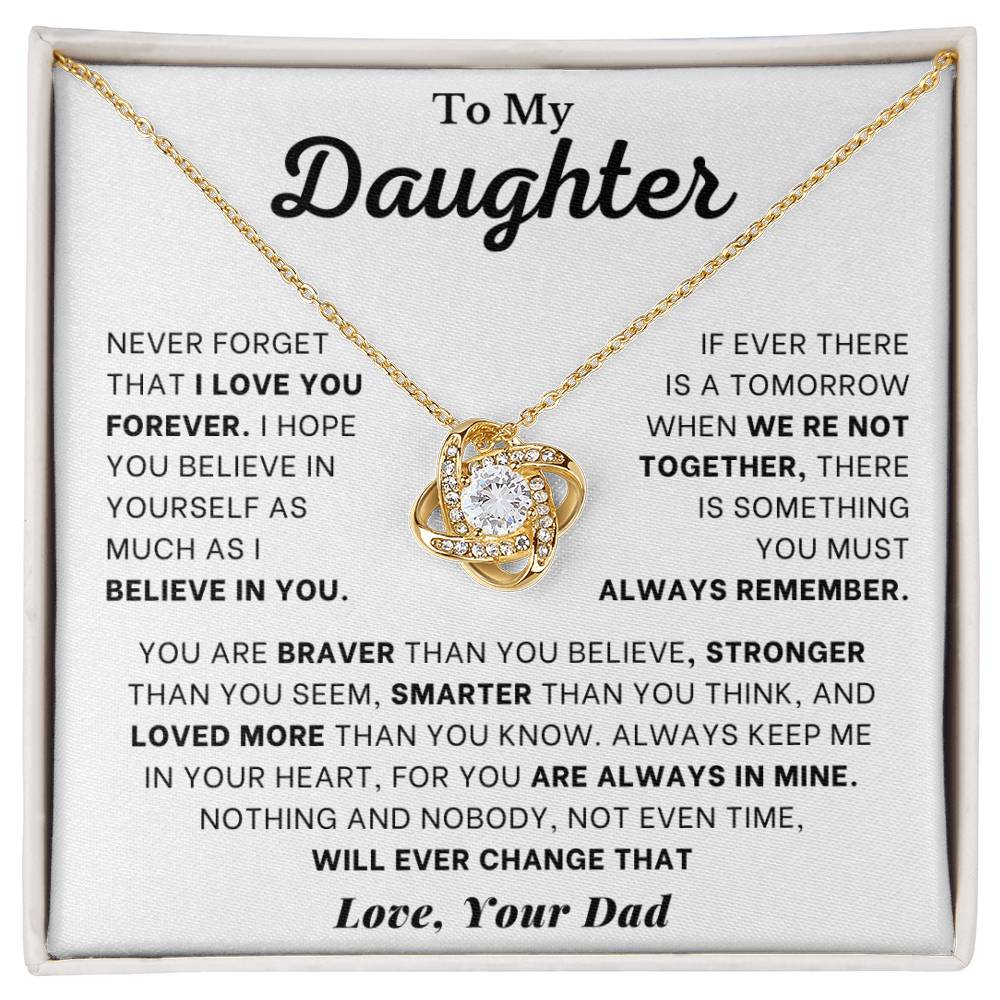 To My Daughter I Love Knot Necklace