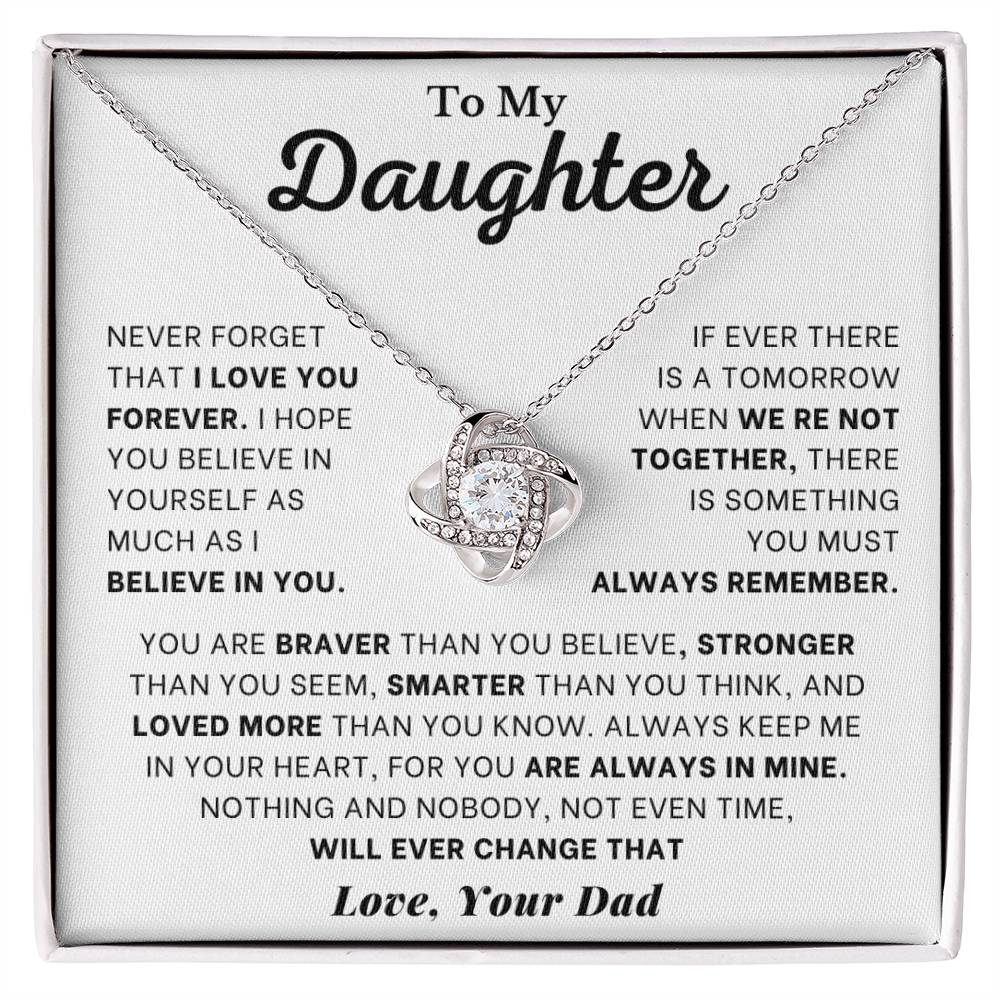 To My Daughter I Love Knot Necklace