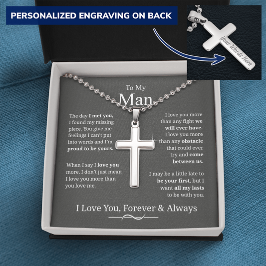 To My Man | Personalized Cross Necklace