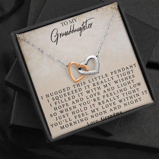 To My Granddaughter | Locking Hearts Necklace