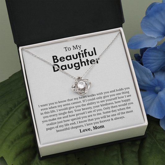 To My Beautiful Daughter | Love Knot Necklace