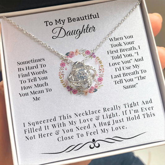 To My Beautiful Daughter | Love Knot Necklace